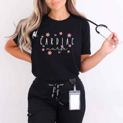 Cardiac Nurse Floral T-shirt