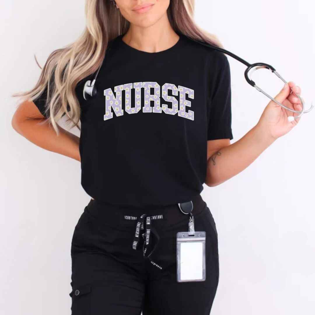 General Nurse Bright Floral College T-shirt