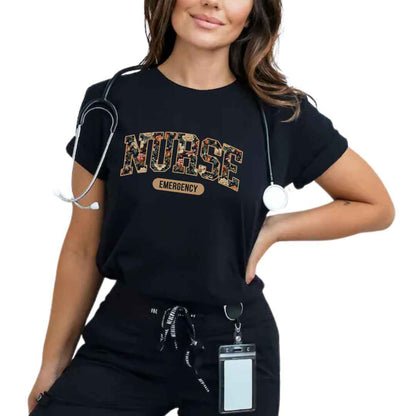 Emergency Nurse Fall Floral College T-shirt