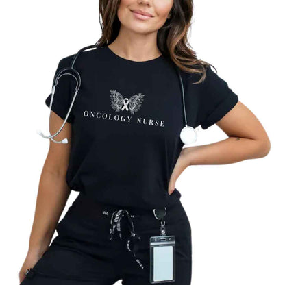 Oncology Nurse Cancer Butterfly Minimalist T-shirt