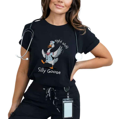 Night Shift Silly Goose Funny T-shirt