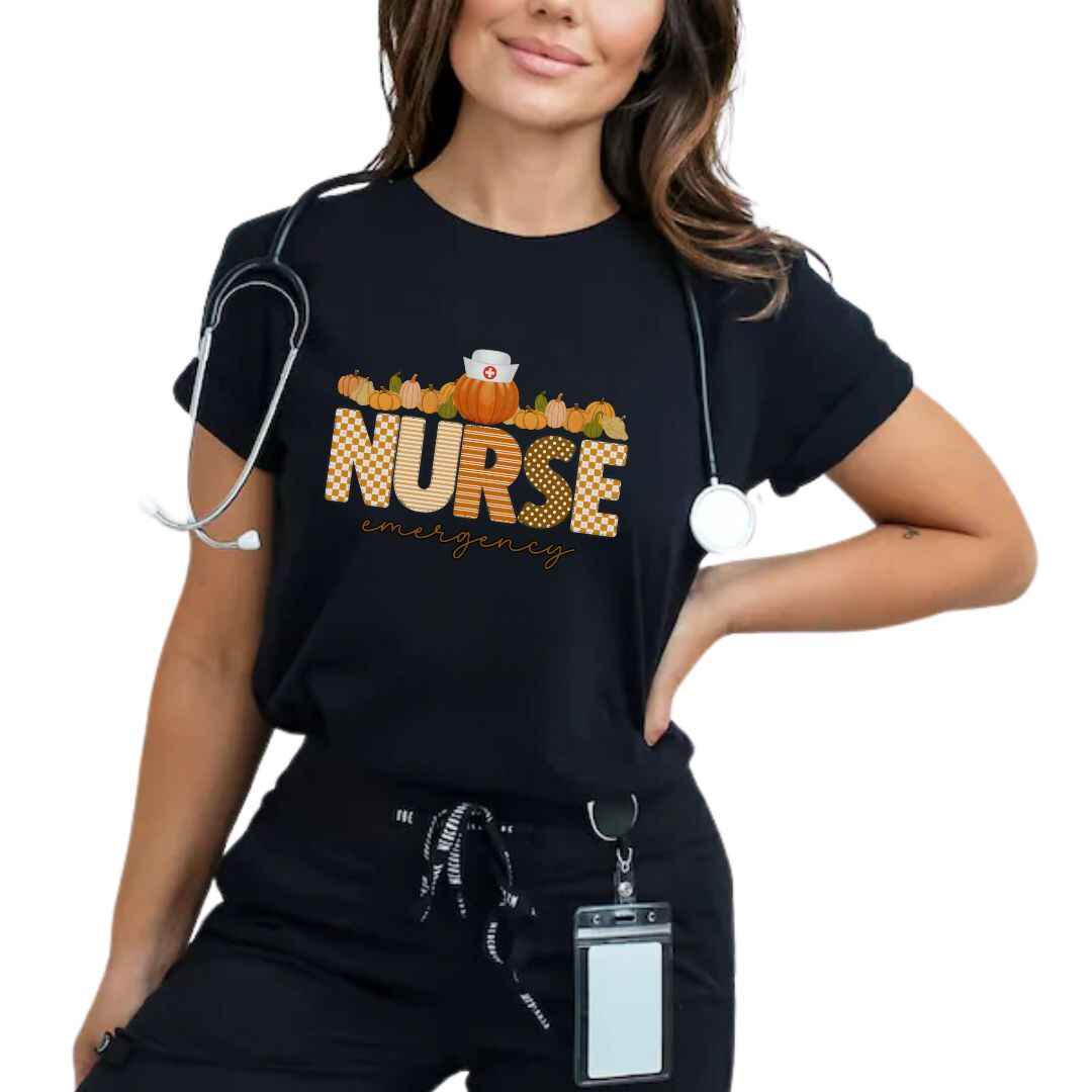 Emergency Nurse Pumpkin Fall T-shirt