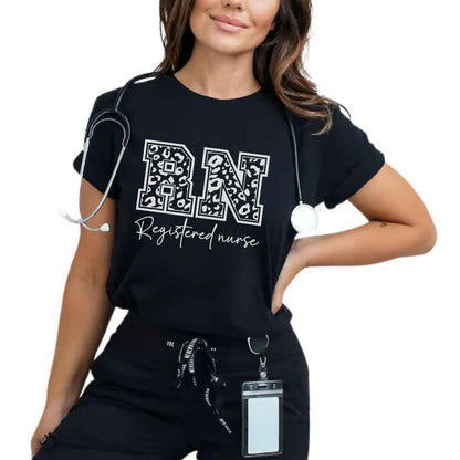 Registered Nurse RN Leopard Print T-shirt