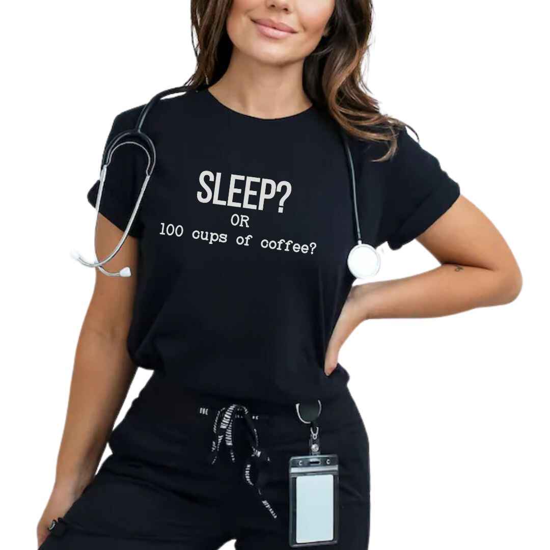 Sleep Or 100 Cups Of Coffee Funny T-shirt