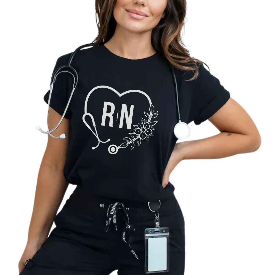 Registered Nurse Heart Stethoscope T-shirt