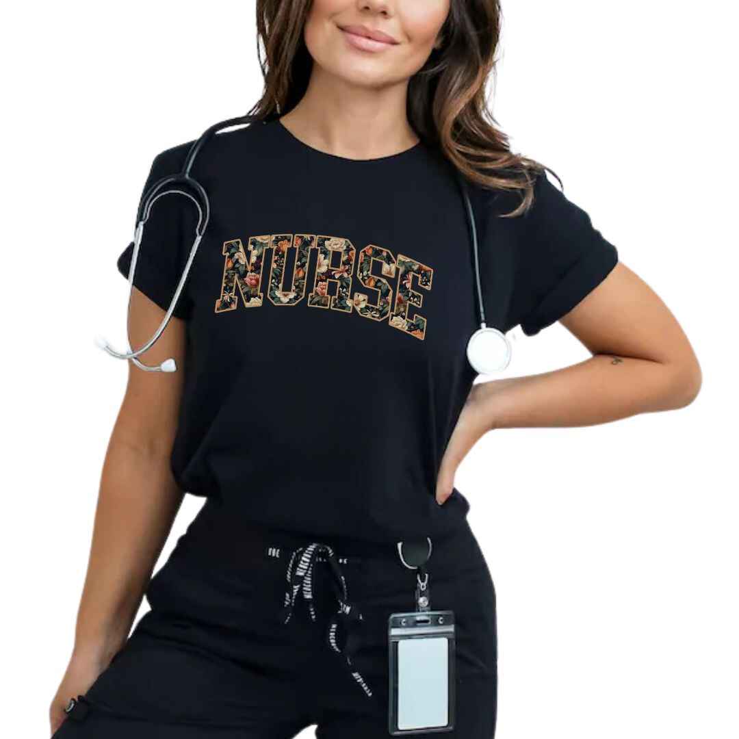 General Nurse Fall Floral College T-shirt