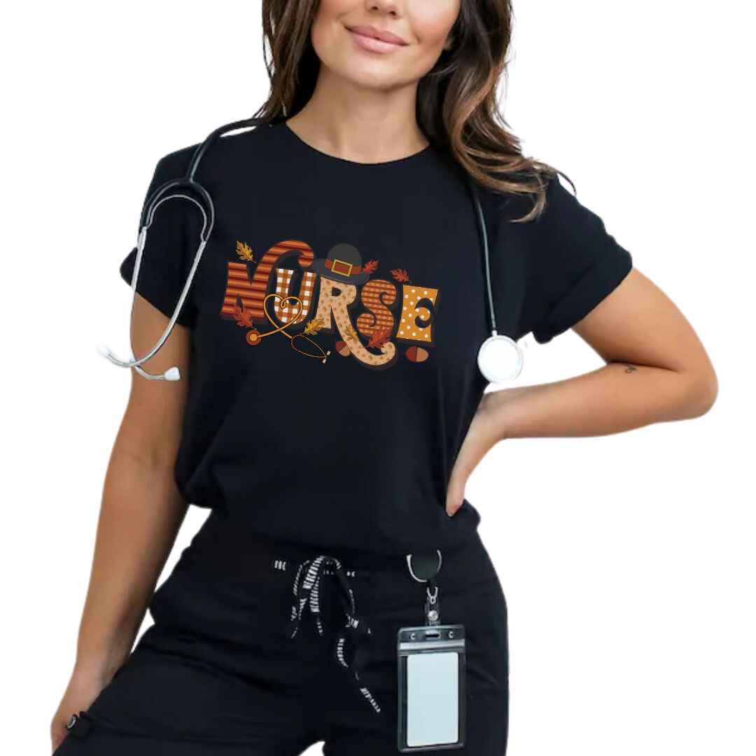 Thanksgiving Fall Nurse T-shirt