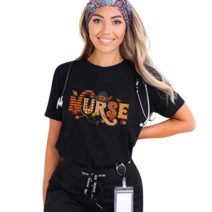 Thanksgiving Fall Nurse T-shirt