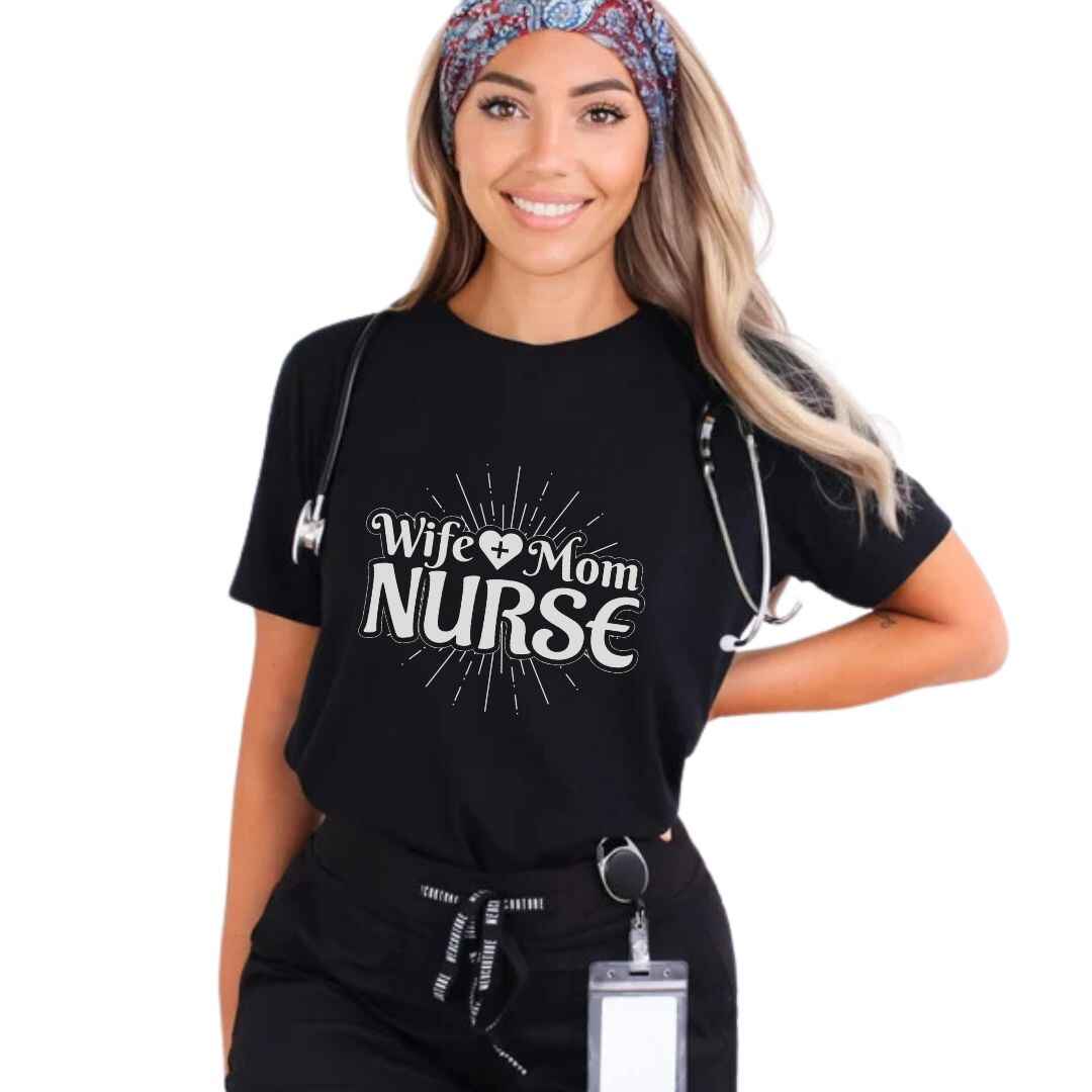 Wife, Mom, Nurse Sun Rays T-shirt