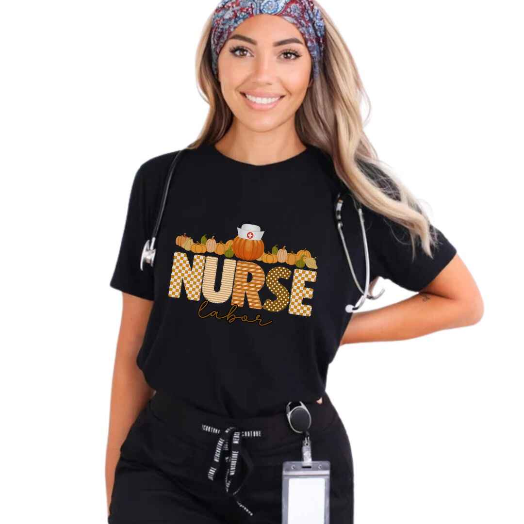 Labor And Delivery L&D Pumpkin Fall Nurse T-shirt