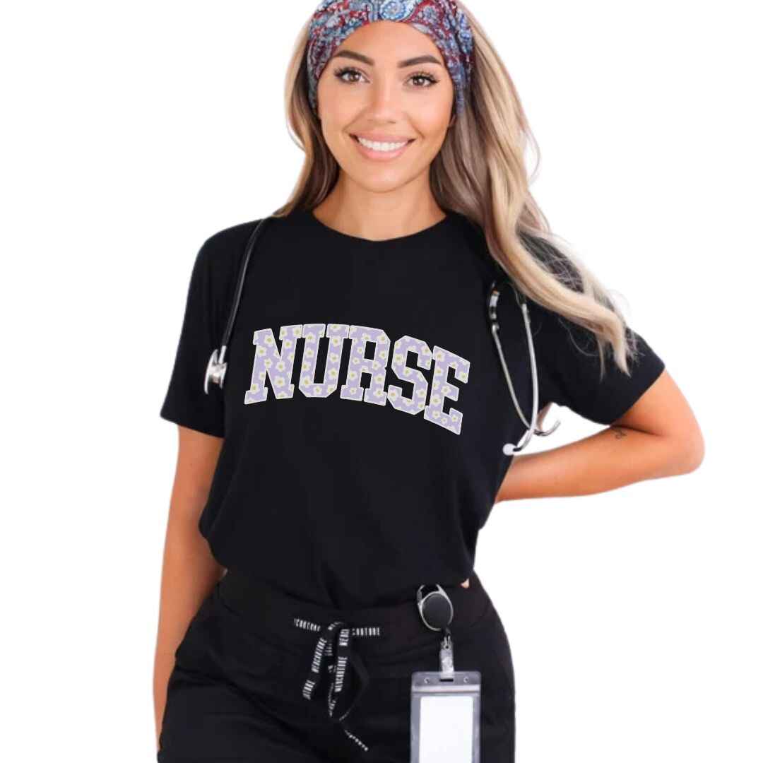 General Nurse Bright Floral College T-shirt