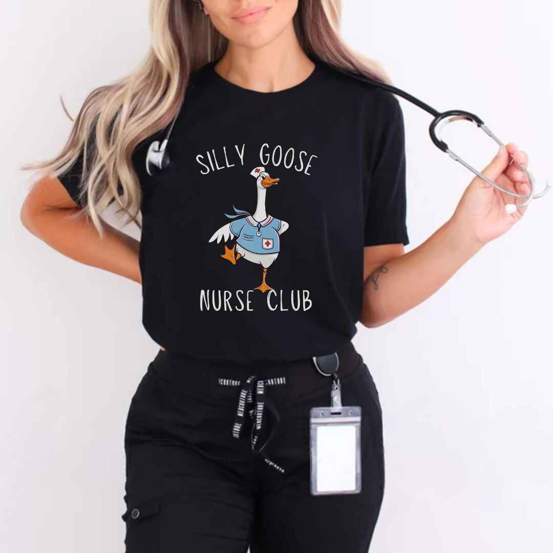 Silly Goose Nurse Club Funny T-shirt