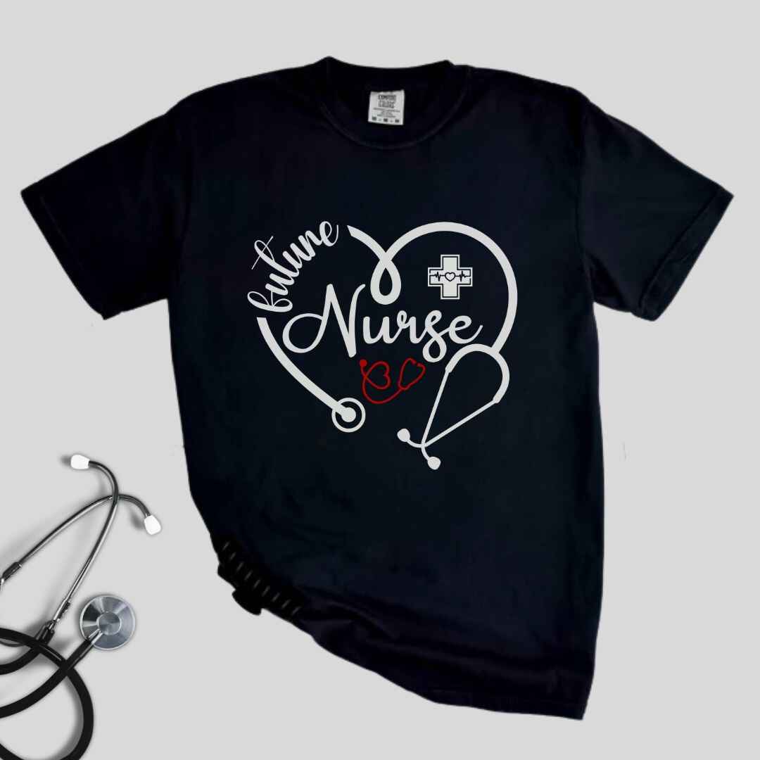 Future Nurse Heart Stethoscope T-shirt