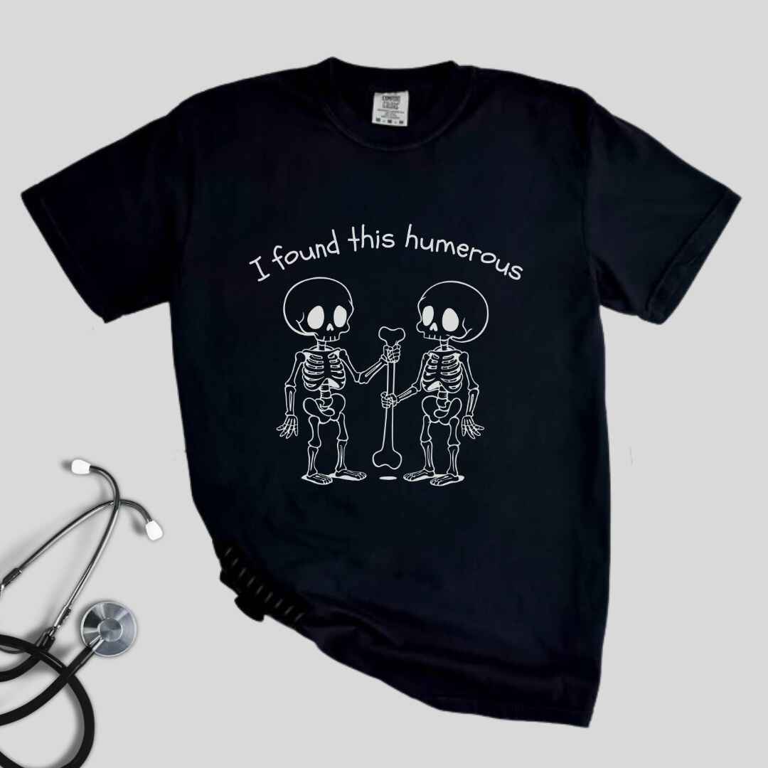 I Found This Humerous Funny Skeleton Nurse T-shirt