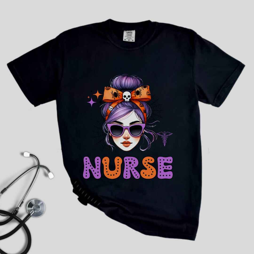 General Nurse Messy Hair Halloween T-shirt