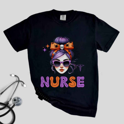 General Nurse Messy Hair Halloween T-shirt