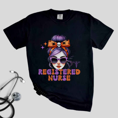 Registered Nurse Messy Hair Halloween T-shirt