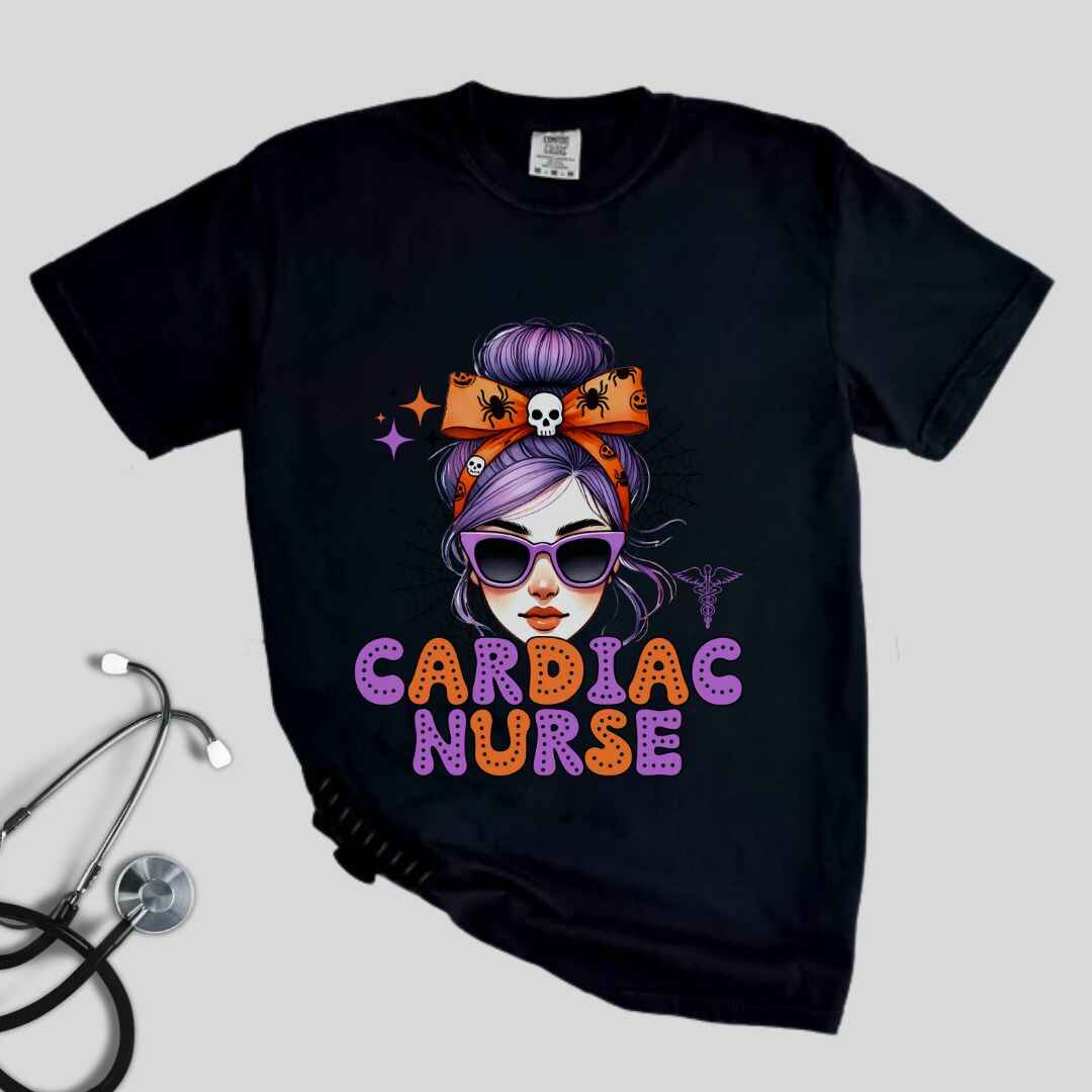 Cardiac Nurse Messy Hair Halloween T-shirt