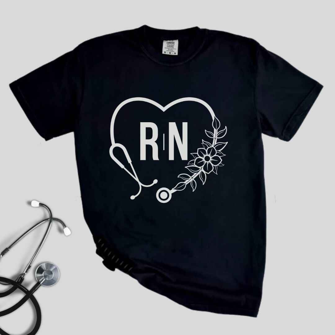 Registered Nurse Heart Stethoscope T-shirt