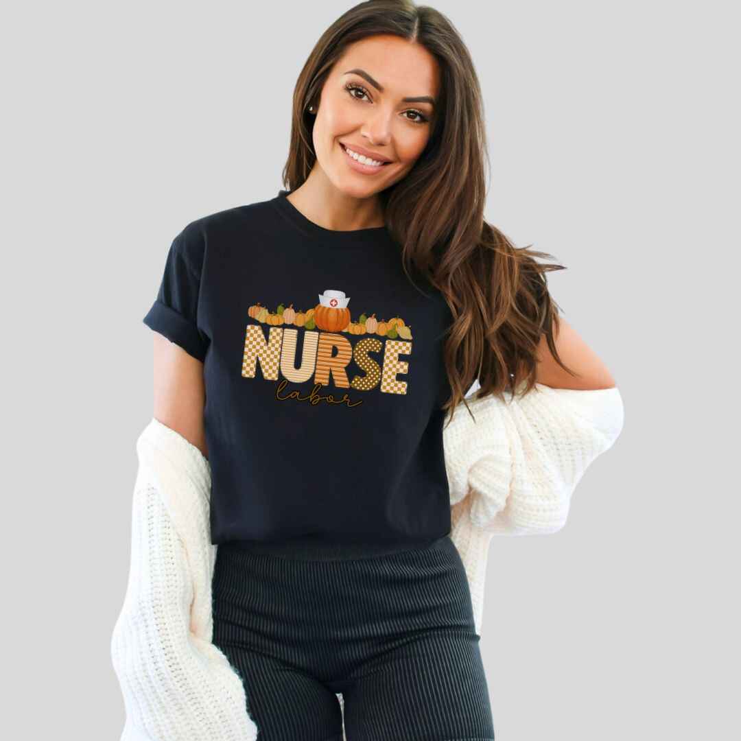L&D Pumpkin Fall Nurse T-shirt