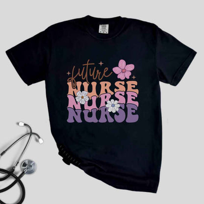 Retro Wavy Future Nurse T-shirt