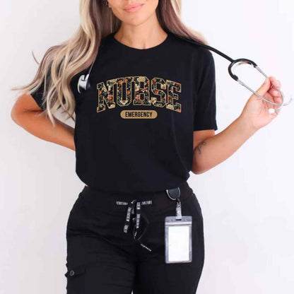 Emergency Nurse Fall Floral College T-shirt