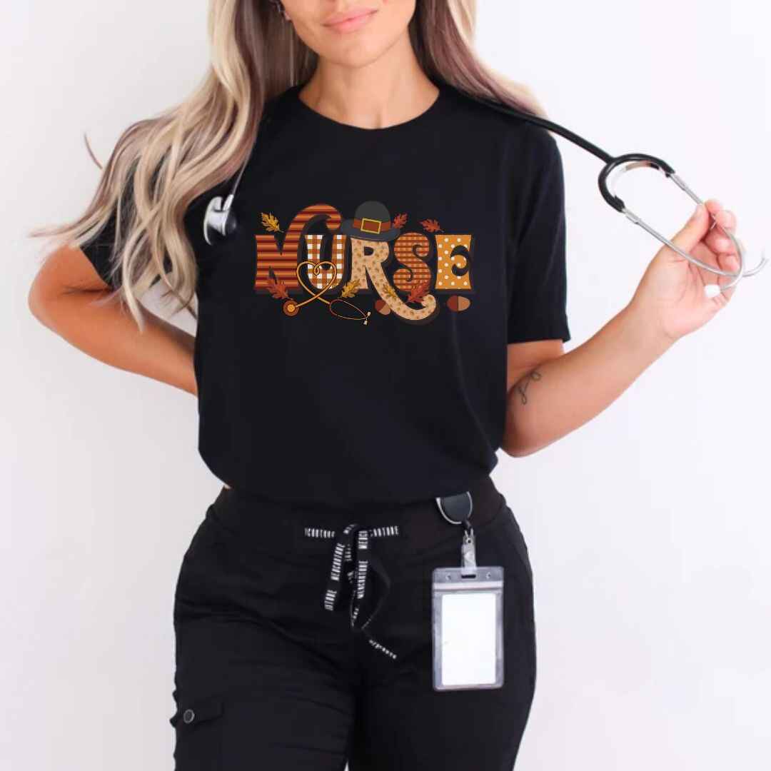 Thanksgiving Fall Nurse T-shirt