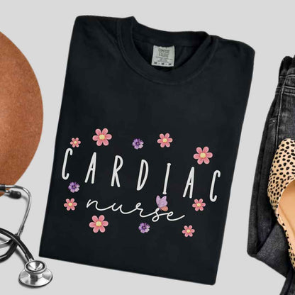 Cardiac Nurse Floral T-shirt