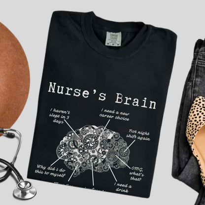 Nurse's Brain Funny T-shirt