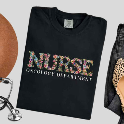 Oncology Nurse Oncology Department Floral T-shirt