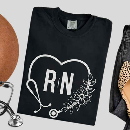 Registered Nurse Heart Stethoscope T-shirt