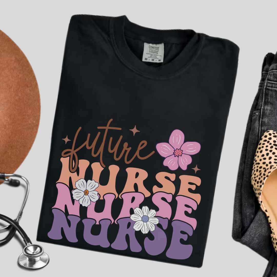 Retro Wavy Future Nurse T-shirt