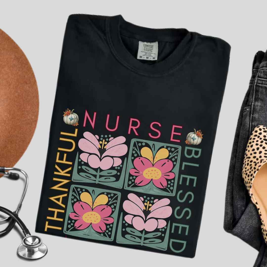 Thankful & Blessed General Nurse Fall T-shirt