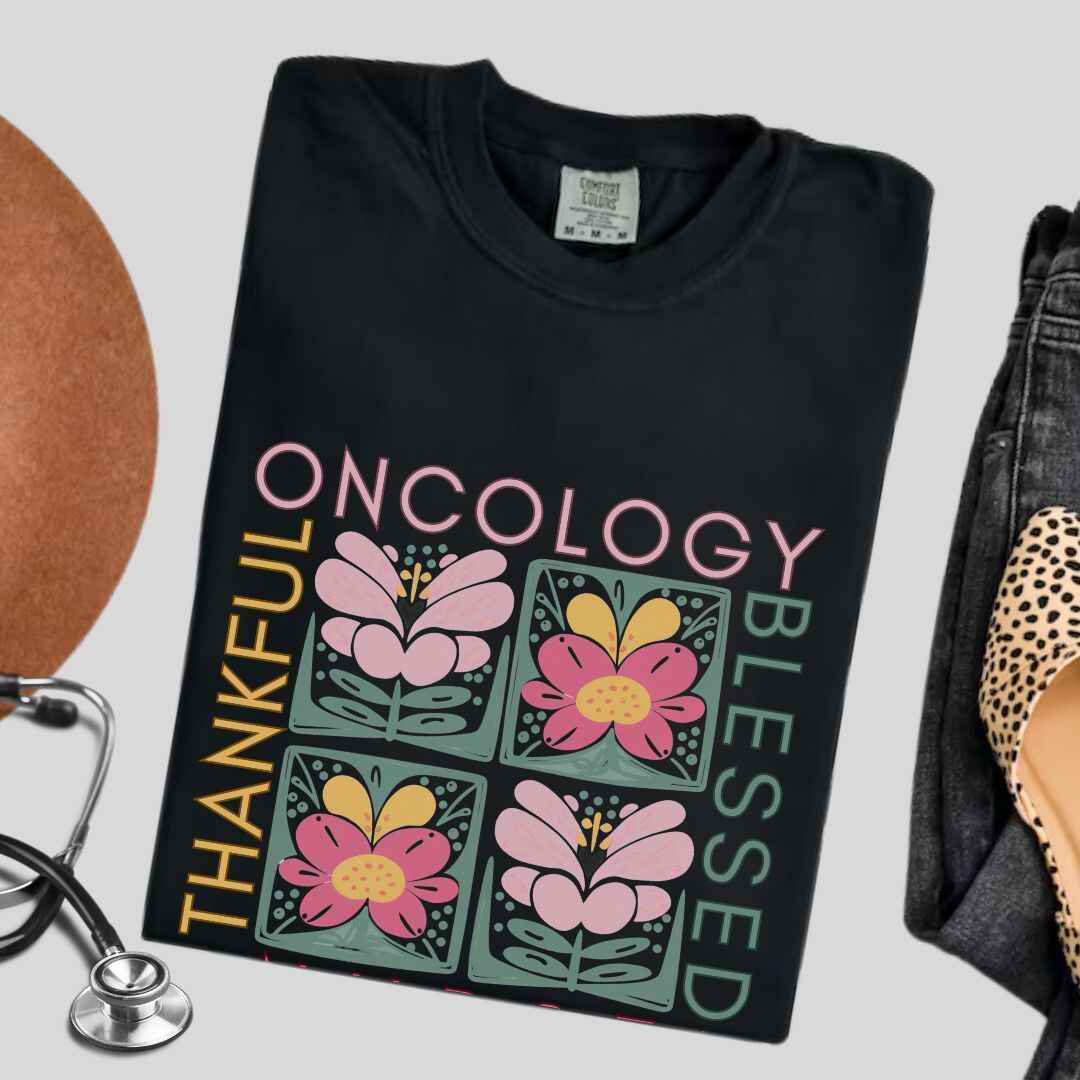 Thankful & Blessed Oncology Nurse Fall T-shirt