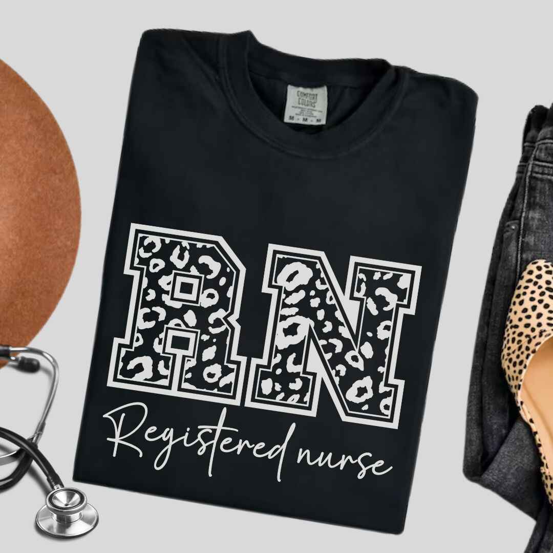 Registered Nurse RN Leopard Print T-shirt