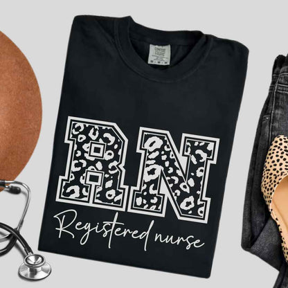 Registered Nurse RN Leopard Print T-shirt