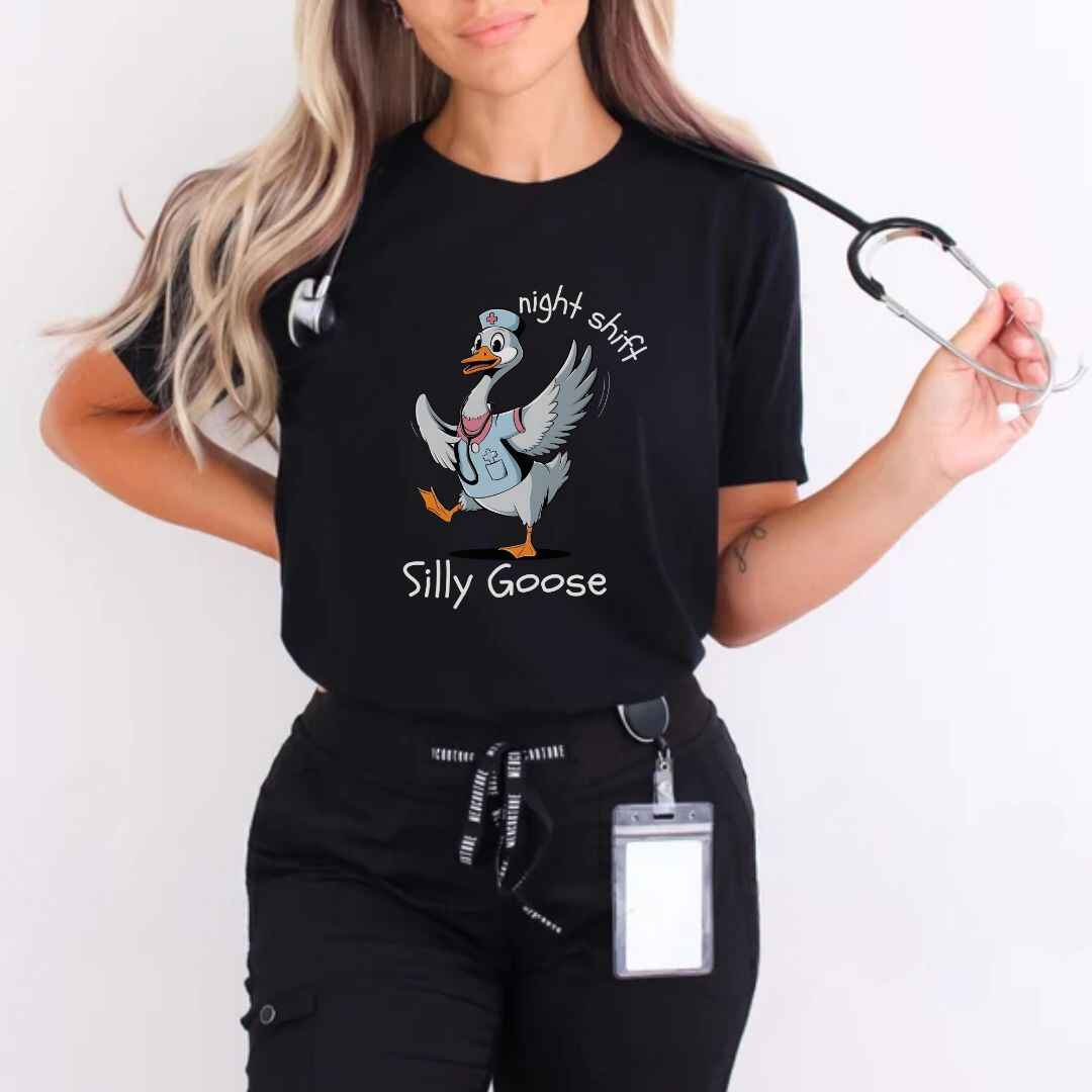 Night Shift Silly Goose Funny T-shirt