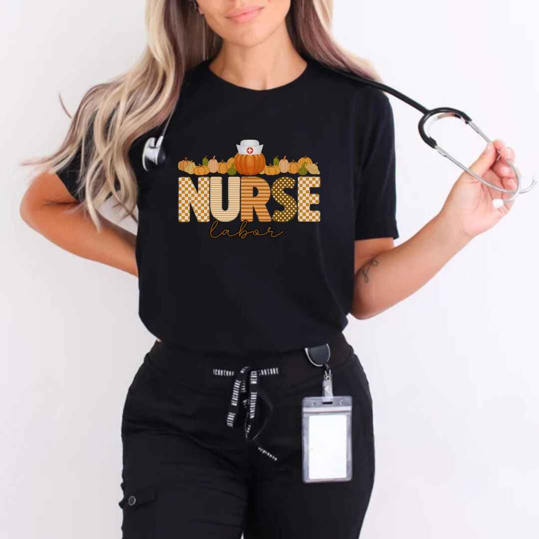 Labor And Delivery L&D Pumpkin Fall Nurse T-shirt