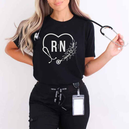 Registered Nurse Heart Stethoscope T-shirt