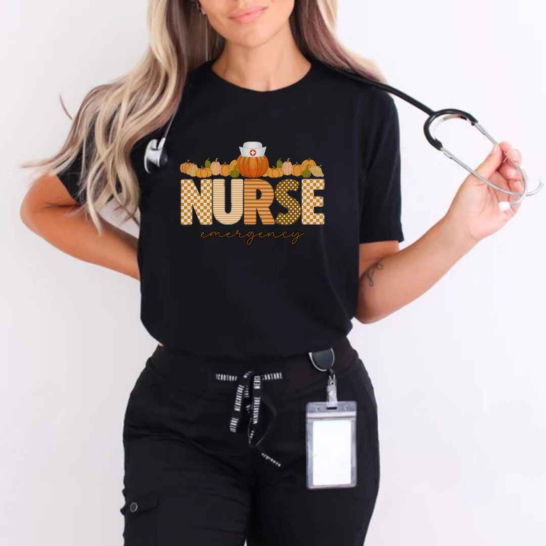 Emergency Nurse Pumpkin Fall T-shirt