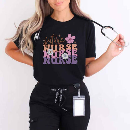 Retro Wavy Future Nurse T-shirt