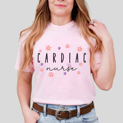 Cardiac Nurse Floral T-shirt