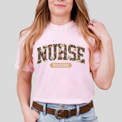 Registered Nurse Fall Floral College T-shirt