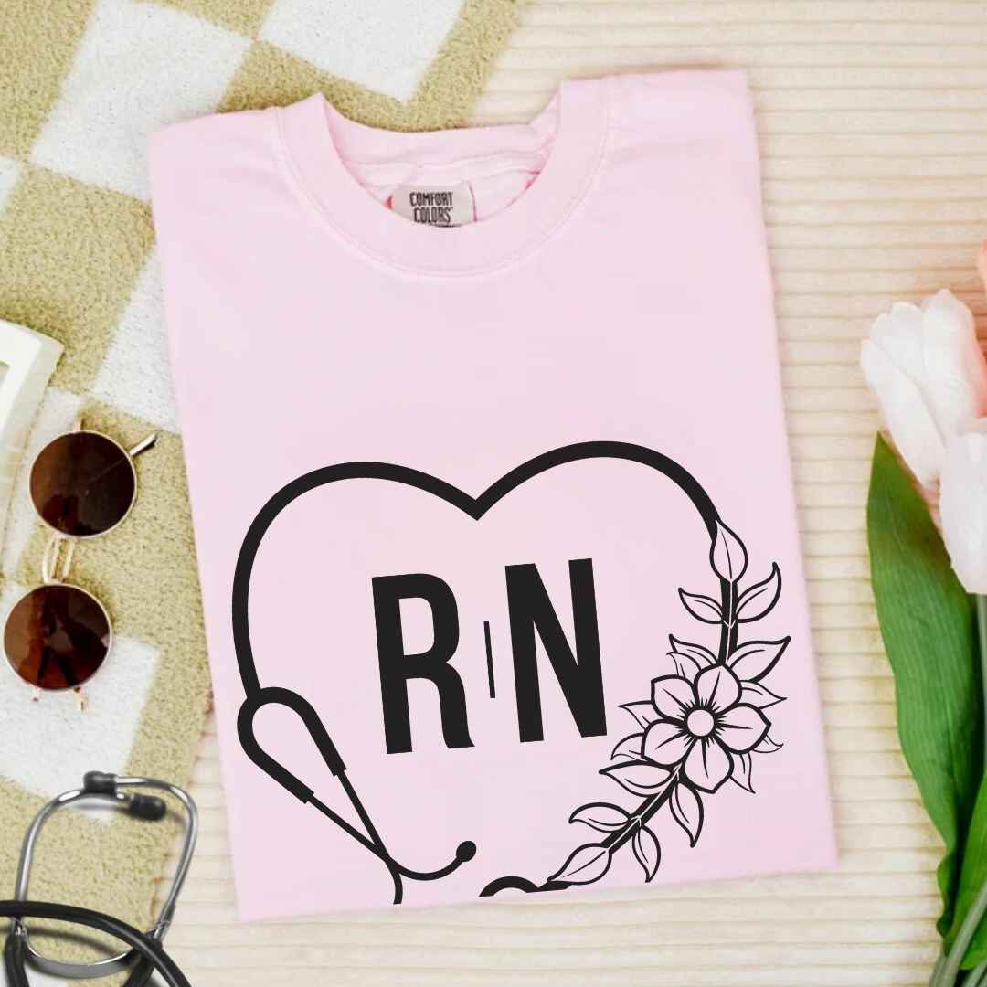 Registered Nurse Heart Stethoscope T-shirt