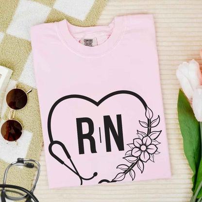 Registered Nurse Heart Stethoscope T-shirt