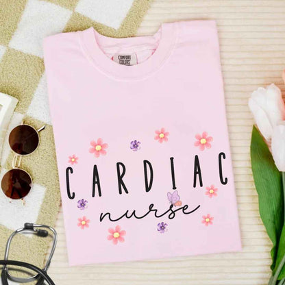 Cardiac Nurse Floral T-shirt