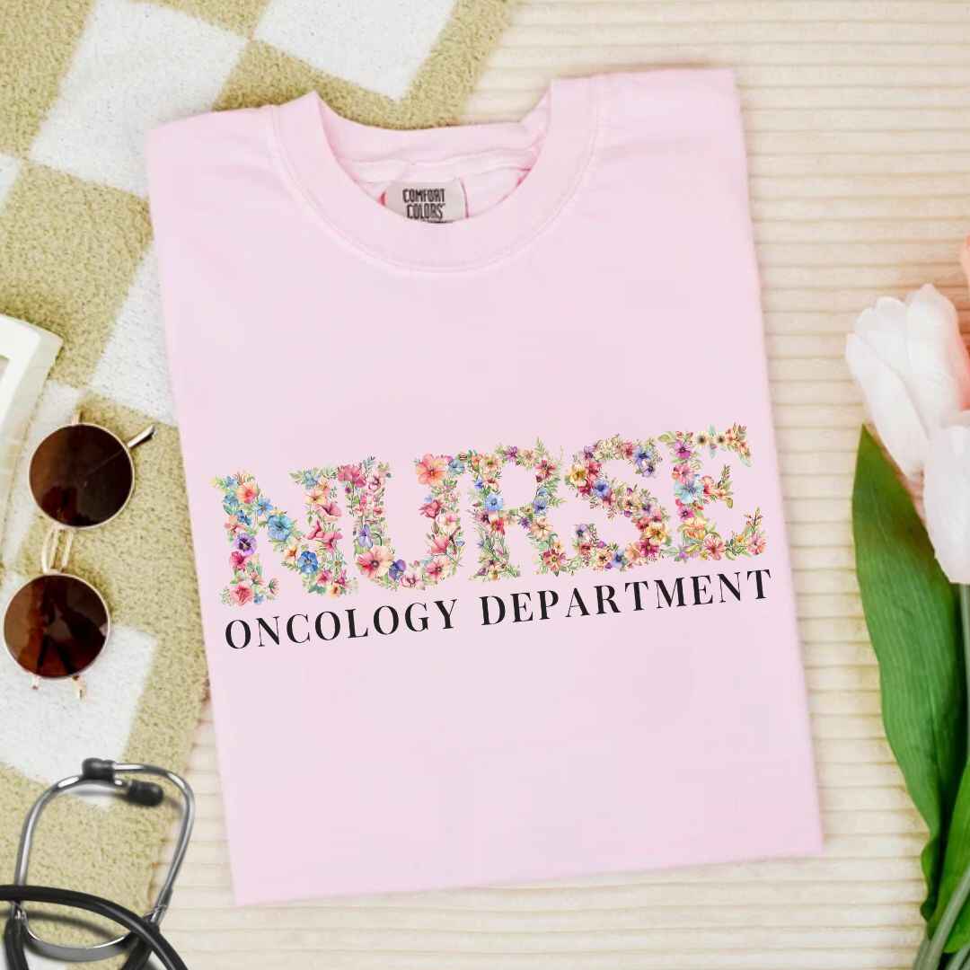 Oncology Nurse Oncology Department Floral T-shirt