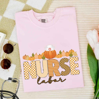 Labor And Delivery L&D Pumpkin Fall Nurse T-shirt