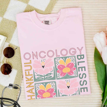 Thankful & Blessed Oncology Nurse Fall T-shirt