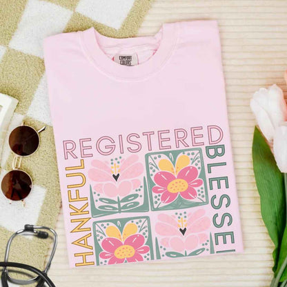 Thankful & Blessed Registered Nurse Fall T-shirt